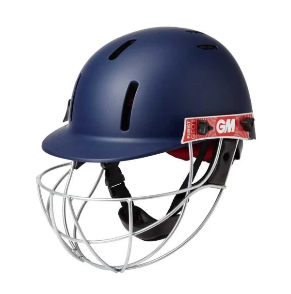 [5017C423] GM Purist Geo II Cricket Helmet Junior (Navy, Junior)