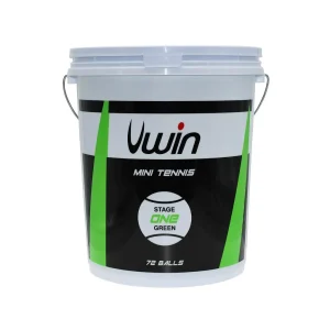 [UWB110] Uwin Stage 1 Green Tennis Balls - Bucket of 72 balls (72 Ball Bucket)