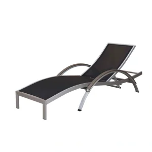 SAC Deluxe Wave Shape Brushed Nickel Sun Lounger