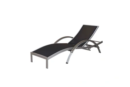 SAC Deluxe Wave Shape Brushed Nickel Sun Lounger