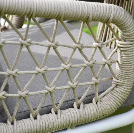 SAC Garden Furniture Deluxe Rope 4 Chairs and Round Table - Image 6