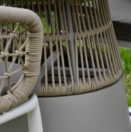 SAC Garden Furniture Deluxe Rope 4 Chairs and Round Table - Image 7