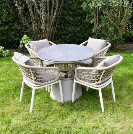 SAC Garden Furniture Deluxe Rope 4 Chairs and Round Table - Image 9