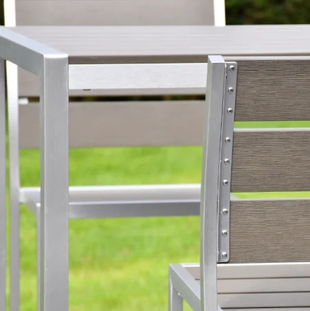 SAC Garden Furniture Deluxe Brushed Nickel 5pc Patio Bar Set - Image 5