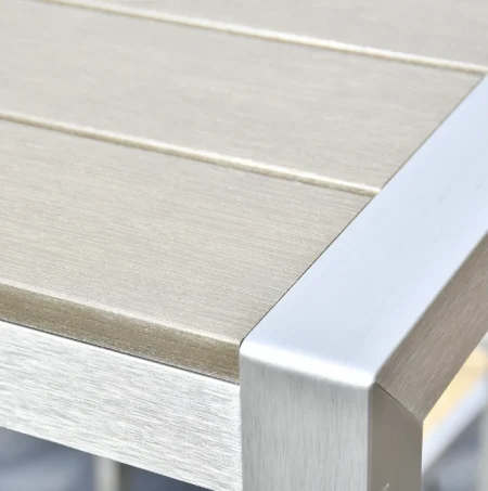 SAC Garden Furniture Deluxe Brushed Nickel 5pc Patio Bar Set - Image 4