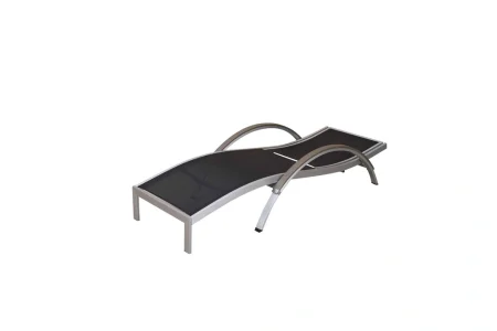 SAC Deluxe Wave Shape Brushed Nickel Sun Lounger - Image 2