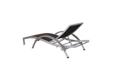 SAC Deluxe Wave Shape Brushed Nickel Sun Lounger - Image 3
