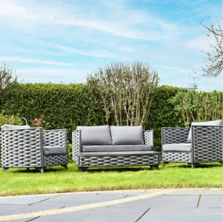 SAC Garden Furniture Deluxe Rope Weave Patio Set - Image 3