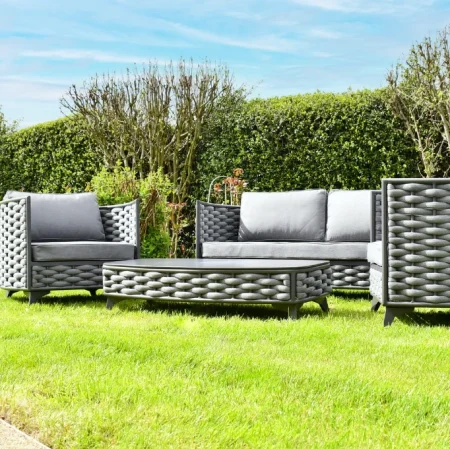 SAC Garden Furniture Deluxe Rope Weave Patio Set - Image 4