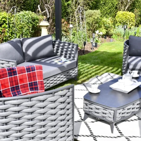 SAC Garden Furniture Deluxe Rope Weave Patio Set - Image 5